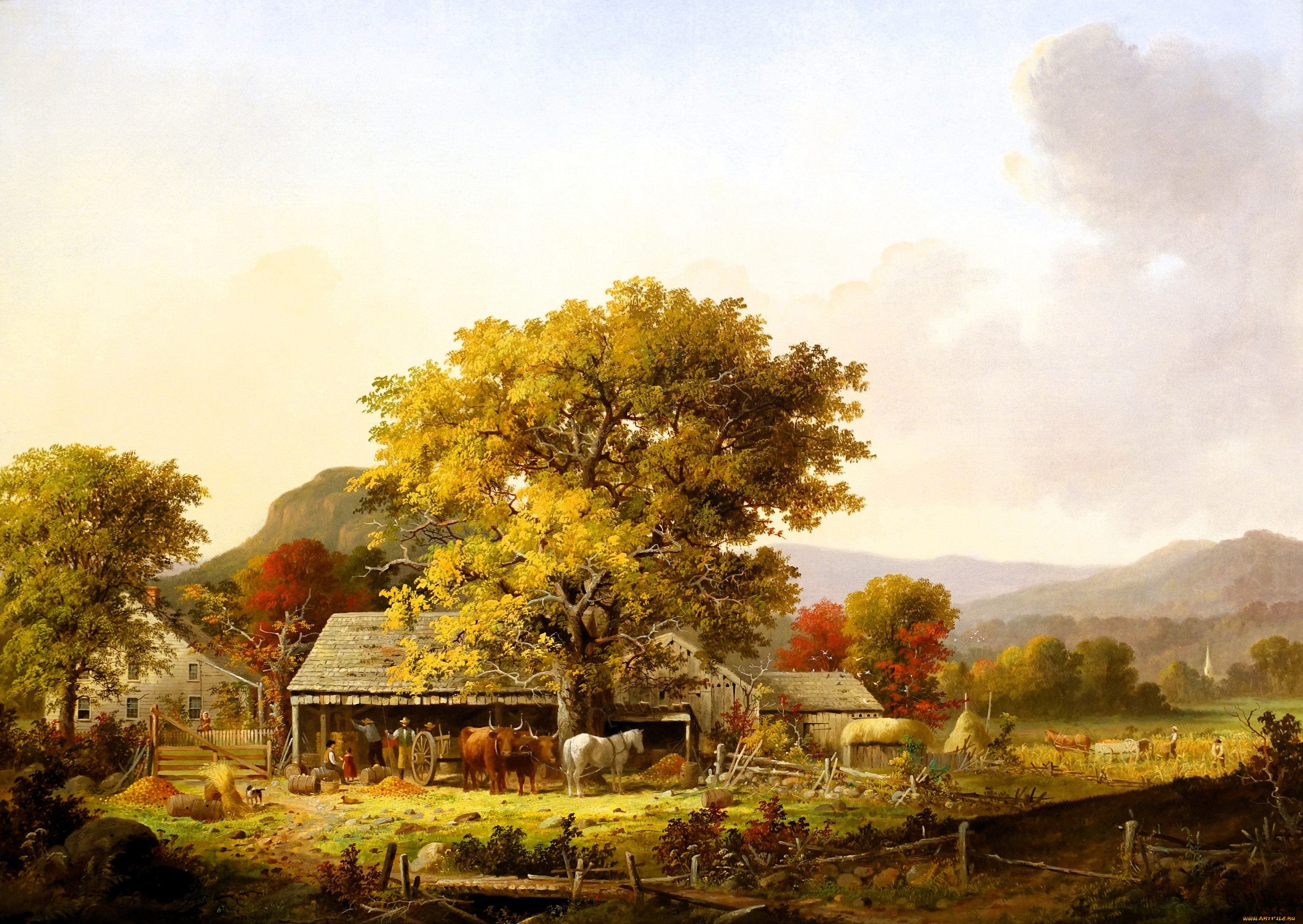 autumn in new england,  cider making,  george henry durrie, , george henry durrie, , , , , , 